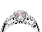 Marquise 3-Stone Engagement Ring Setting for a Fancy Pink Lab-Grown Diamond | Sterling Silver
