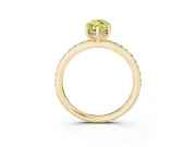 Fancy Yellow Marquise Cut Diamond Pavé Band Ring Set in Yellow gold with Prong-Set Center Stone