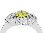 Marquise 3 Stone Engagement Ring Setting for a Fancy Yellow Lab-Grown Diamond | Sterling Silver