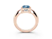 Princess Cut Halo Engagement Ring Setting for a Fancy Blue Lab-Grown Diamond | Plain Tapered Band | Rose Gold