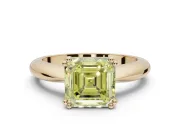 Princess Cut Tapered Solitaire Engagement Ring Setting for a Fancy Yellow Lab-Grown Diamond | Yellow Gold