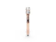 Round Lab-Grown Diamond Five-Stone Wedding Band | Square-Top Prongs | Rose Gold