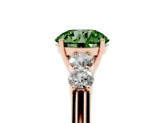 Round Close Set Five Stone Engagement Ring Setting for a Fancy Green Lab-Grown Diamond | Rose Gold