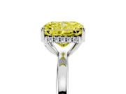 Radiant Cut Engagement Ring Setting for a Fancy Yellow Lab-Grown Diamond | Hidden Halo | White Gold