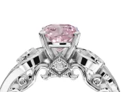 Cushion Cut Swirl Engagement Ring Setting for a Fancy Pink Lab-Grown Diamond | Platinum