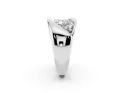 Oval Cut Diamond Channel-Set Crossover Ring Set in Silver