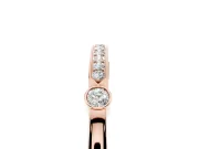 Round Diamond Pavé Bar Station Ring Set in Rose gold with Channel Setting