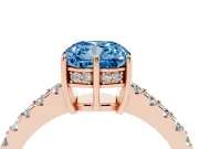Cushion Cut Engagement Ring Setting for a Fancy Blue Lab-Grown Diamond | Rose Gold - Design NV-24649
