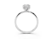 Cushion Cut Micro-Prong Hidden Halo Engagement Ring Setting | Plain Band | White Gold