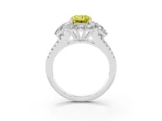 Radiant Cut Halo Engagement Ring Setting for a Fancy Yellow Lab-Grown Diamond | Sterling Silver - Design NV-24738