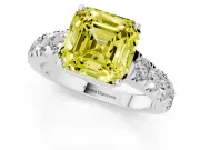 Asscher Cut Engagement Ring Setting for a Fancy Yellow Lab-Grown Diamond | Platinum - Design NV-24643