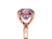 Princess Cut Engagement Ring Setting for a Fancy Pink Lab-Grown Diamond | Hidden Halo | Rose Gold