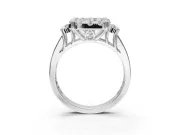 Radiant Cut Halo Side Cluster Engagement Ring Setting | Graduated Channel Band | White Gold