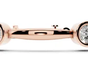 Round Lab-Grown Diamond Bezel Station Link Bracelet | Polished Bar Links | Rose Gold
