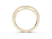 Round Lab-Grown Diamond Toi et Moi Curved Wedding Band | Side Slot Cut-Outs | Yellow Gold