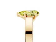 Fancy Yellow Pear Cut Diamond Solitaire Engagement Ring Set in Yellow gold with Prong Setting and Tapered Band