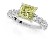 Princess Cut Engagement Ring Setting for a Fancy Yellow Lab-Grown Diamond | Platinum - Design NV-24455