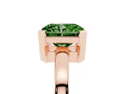 Radiant Cut Solitaire Engagement Ring Setting for a Fancy Green Lab-Grown Diamond | Flat Tab Prongs | Rose Gold