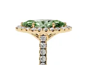 Marquise Raised Halo Engagement Ring Setting for a Fancy Green Lab-Grown Diamond | Yellow Gold