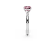 Princess Cut Baguette Engagement Ring Setting for a Fancy Pink Lab-Grown Diamond | Tapered Side Stones | Sterling Silver