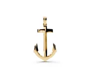 Polished Anchor Pendant Necklace | Pointed Flukes | Yellow Gold