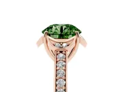 Round Floral Pavé Engagement Ring Setting for a Fancy Green Lab-Grown Diamond | Rose Gold
