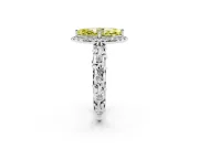 Marquise Leaf Halo Engagement Ring Setting for a Fancy Yellow Lab-Grown Diamond | Platinum