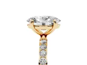 0.5 Carat Oval Lab-Grown Diamond Solitaire Engagement Ring | Pavé Shoulders | Yellow Gold