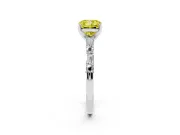 Cushion Cut Baguette Side Stone Engagement Ring Setting for a Fancy Yellow Lab-Grown Diamond | Platinum