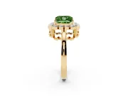 Princess Cut Halo Engagement Ring Setting for a Fancy Green Lab-Grown Diamond | Yellow Gold - Design NV-24719