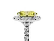 Oval Raised Halo Engagement Ring Setting for a Fancy Yellow Lab-Grown Diamond | White Gold