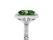 Radiant Cut Halo Engagement Ring Setting for a Fancy Green Lab-Grown Diamond | Sterling Silver - Design NV-24729