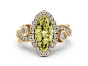 Marquise Halo Engagement Ring Setting for a Fancy Yellow Lab-Grown Diamond | Yellow Gold - Design NV-24754