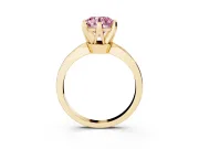 Round Tapered Solitaire Engagement Ring Setting for a Fancy Pink Lab-Grown Diamond | Claw Prong Head | Yellow Gold