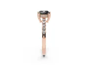 Cushion Cut Hidden Halo Engagement Ring Setting for a Black Center | Rose Gold