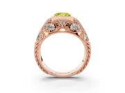 Princess Cut Vintage Bezel Engagement Ring Setting for a Fancy Yellow Lab-Grown Diamond | Rose Gold