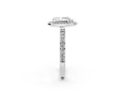 Pear-Shaped Bezel-Rim Halo Engagement Ring Setting | Pave Band | Platinum