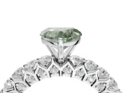 Heart-Shaped Shared Prong Engagement Ring Setting for a Fancy Green Lab-Grown Diamond | White Gold