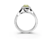 Emerald Cut Halo Engagement Ring Setting for a Fancy Yellow Lab-Grown Diamond | Sterling Silver - Design NV-24520