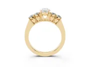 Pear-Shaped Close Set Five Stone Engagement Ring Setting | Yellow Gold