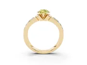 Marquise Half Bezel Engagement Ring Setting for a Fancy Yellow Lab-Grown Diamond | Double Row Channel Band | Yellow Gold