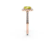 Princess Cut Halo Engagement Ring Setting for a Fancy Yellow Lab-Grown Diamond | Pave Shoulders | Rose Gold