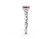 Emerald Cut Vine Engagement Ring Setting for a Fancy Pink Lab-Grown Diamond | Sterling Silver