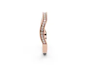 Round Lab-Grown Diamond Milgrain Channel Set Contour Wedding Band | Smooth Top | Rose Gold