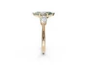 Marquise 3-Stone Engagement Ring Setting for a Fancy Green Lab-Grown Diamond | Yellow Gold