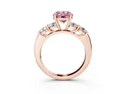 Round Five Stone Engagement Ring Setting for a Fancy Pink Lab-Grown Diamond | Plain Band | Rose Gold