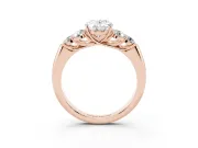 Oval Side Stone Engagement Ring Setting | Triangle Side Clusters | Rose Gold