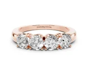 Four-Stone Round Diamond Band Set in Rose gold with Prong Setting