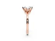 Pear Cut Diamond Solitaire Engagement Ring Set in Rose gold with Slim Tapered Solitaire Band