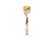 Princess Cut Bypass Solitaire Engagement Ring Setting for a Fancy Yellow Lab-Grown Diamond | Rose Gold